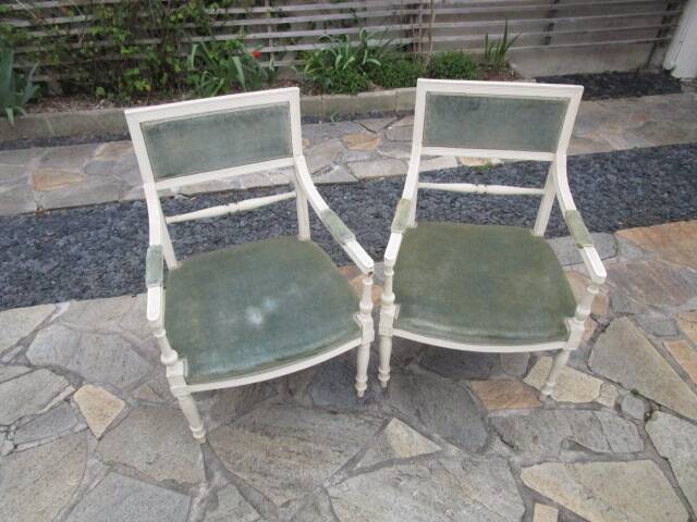 Pair of Louis XVI style armchairs