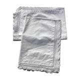 Pair of pillowcases edge hooked hand fine cotton