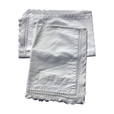 Pair of pillowcases edge hooked hand fine cotton