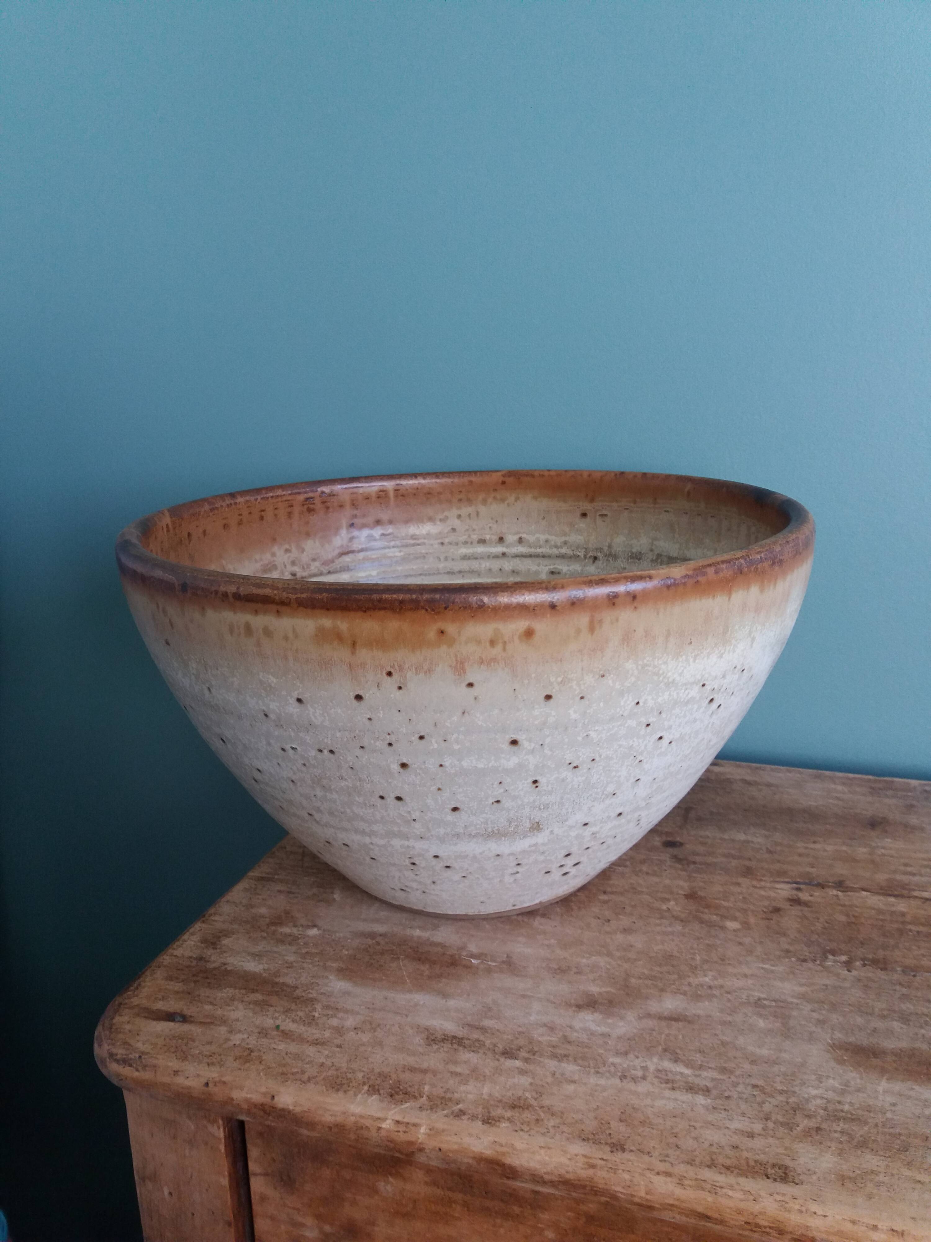 Stoneware salad bowl from Puisaye Jean-Pierre Prud'homme