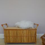 Toy box seat rattan 1950