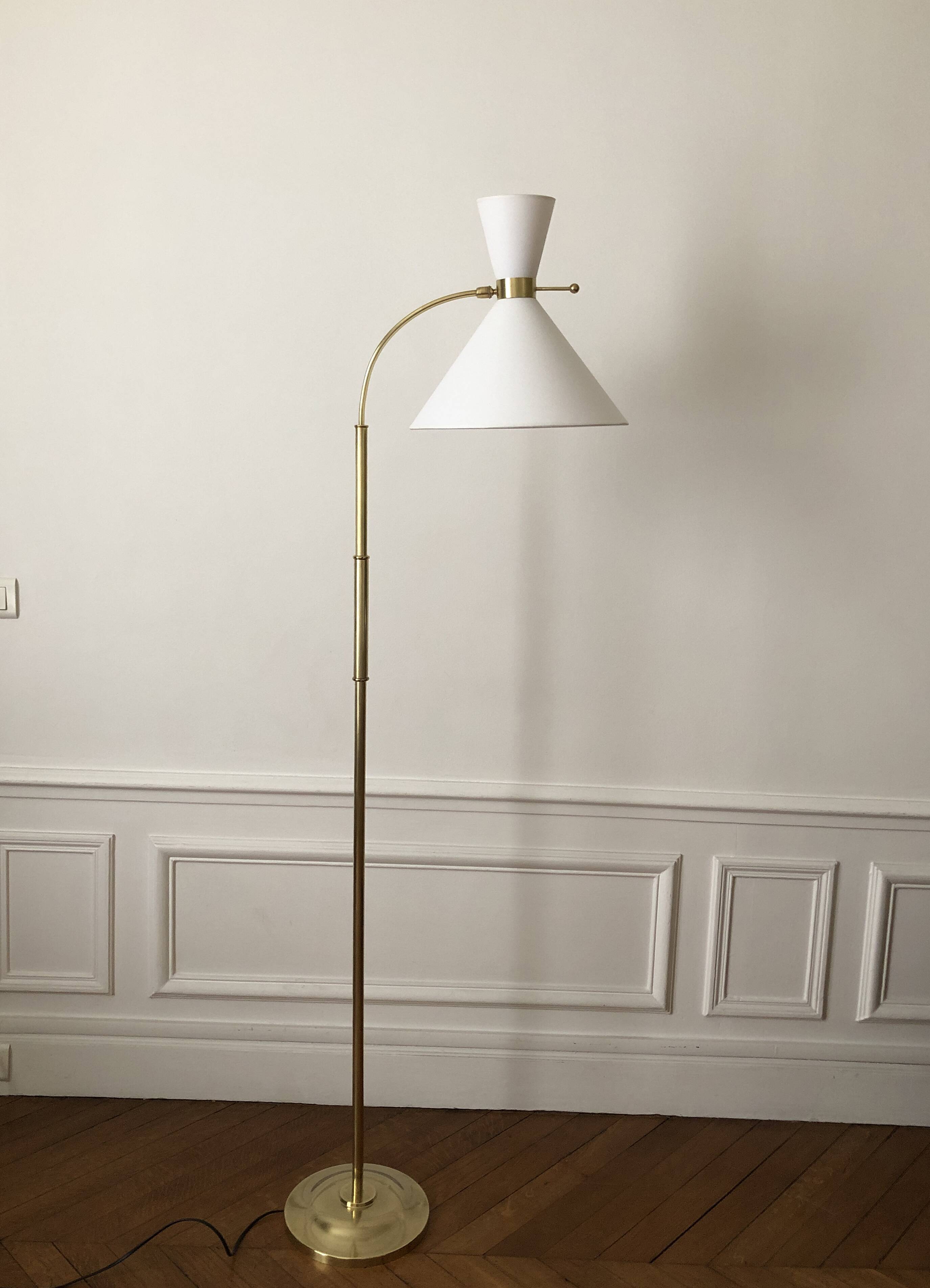 Diabolo floor lamp in brass 1955 - Ghelfi & Perrin edition