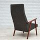 1970s, Danish highback armchair, furniture fabric, teak wood.