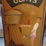 Anciens panneaux bois relief indication toilettes gents et femme