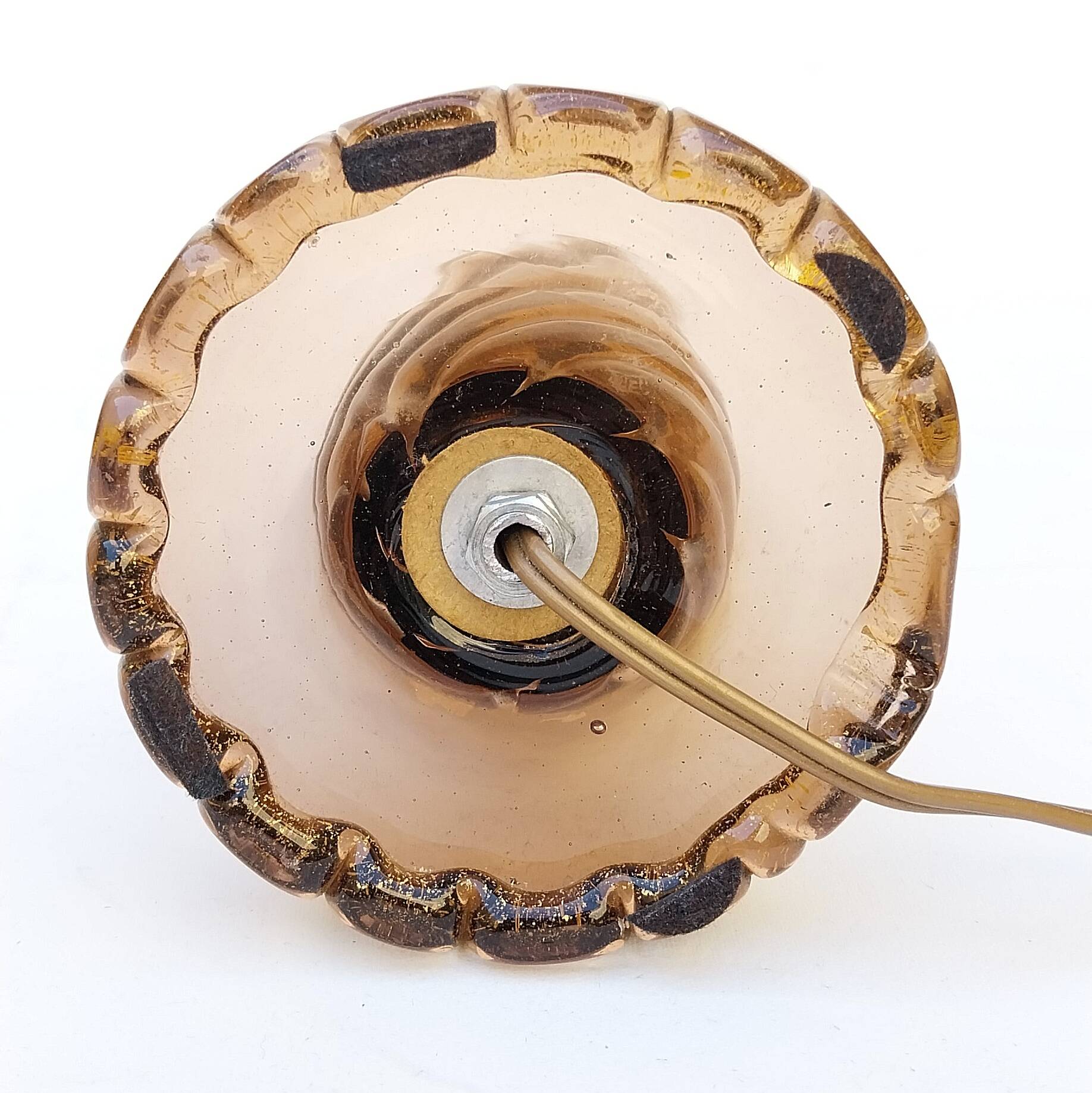 Murano glass lamp with gold glitter