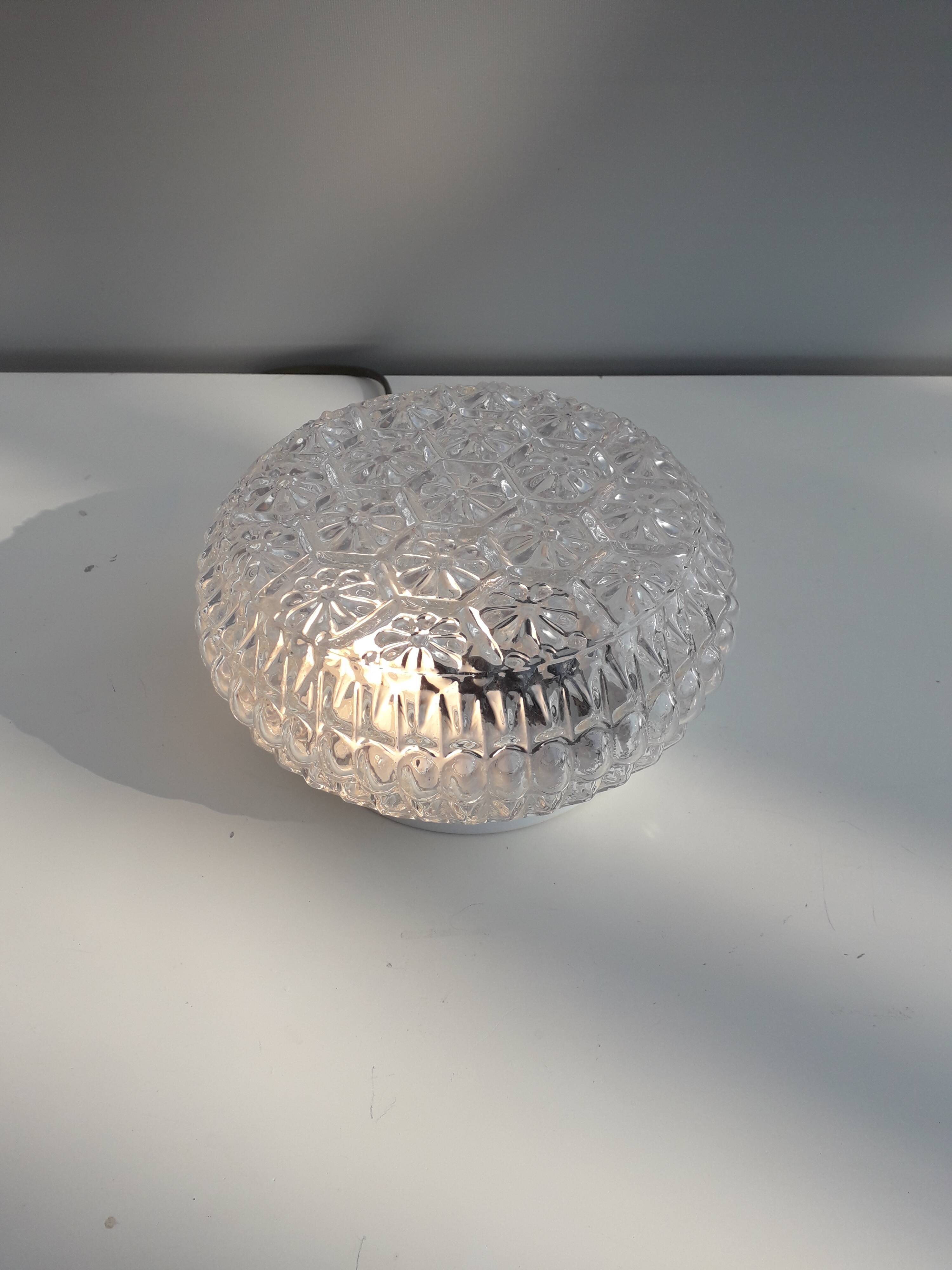 Vintage ceiling lamp glass molded