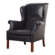 Black leather armchair, Danish design, 1970s, production: Denmark