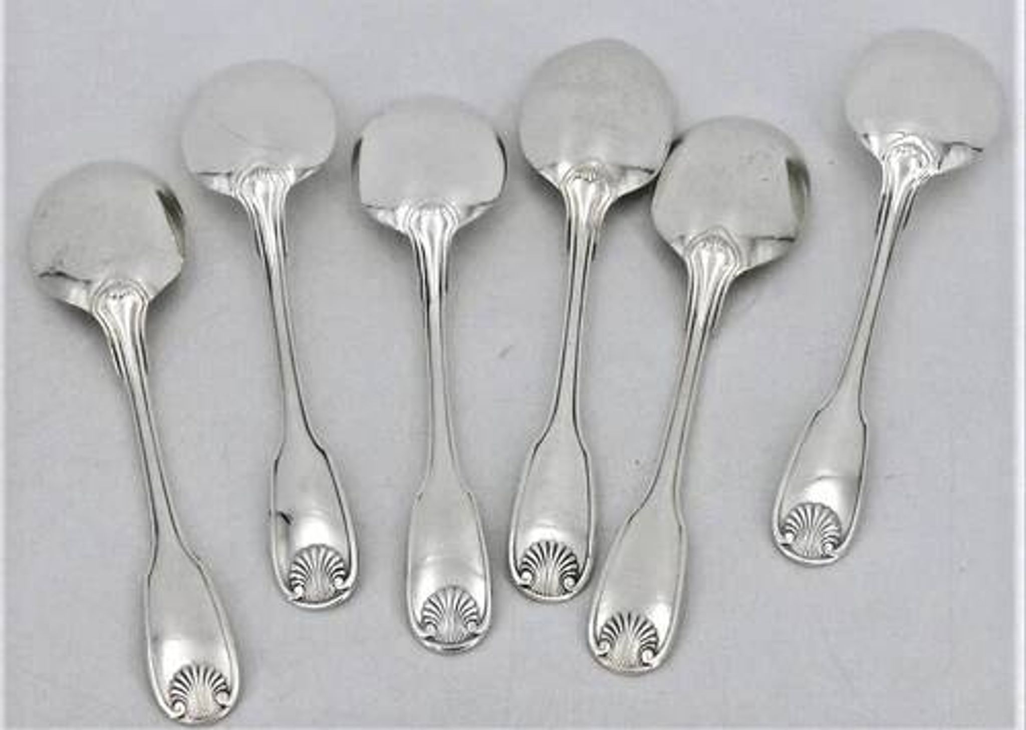 Christofle Vendome model 6 spoons, ice scoops, in silver-plated metal, 12.7 cm