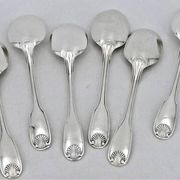 Christofle Vendome model 6 spoons, ice scoops, in silver-plated metal, 12.7 cm