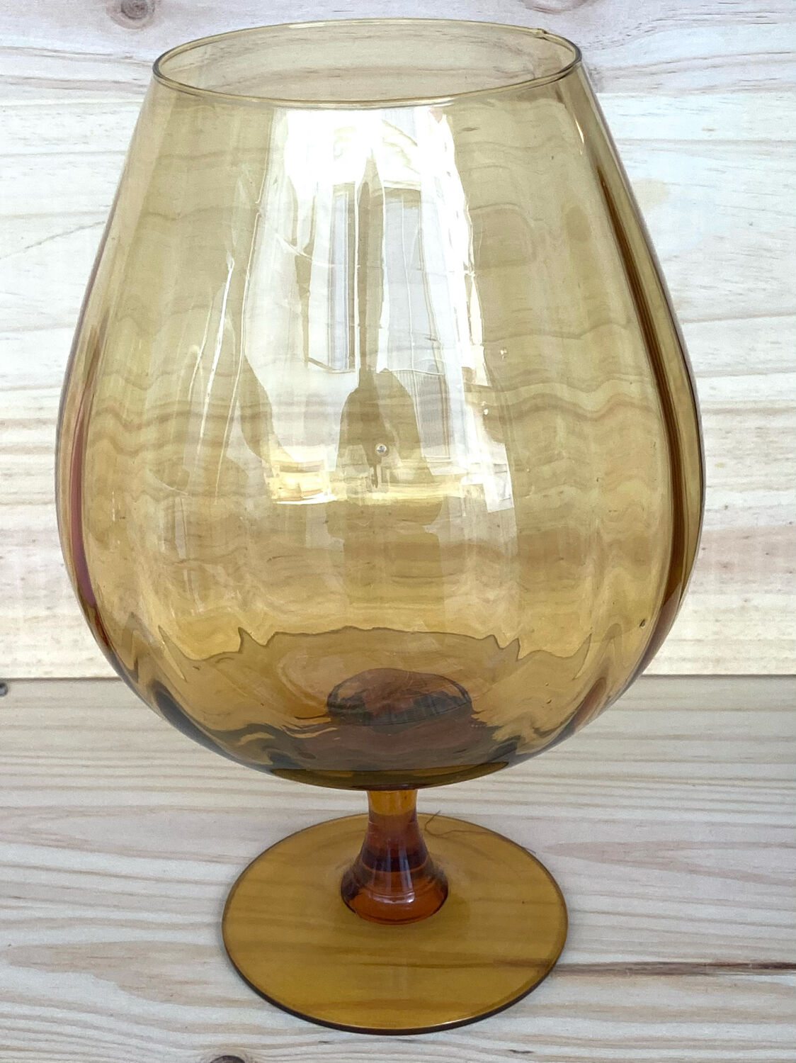 Amber glass vase