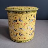Cylindrical iron box - Birds on yellow background