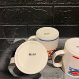 3 vintage Mobil cups