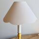 Vintage wooden bedside lamp painted yellow – Lampshade