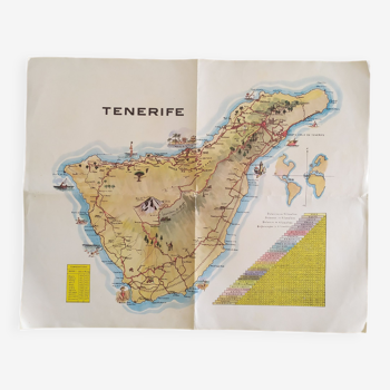 Vintage map of Tenerife (front and back)