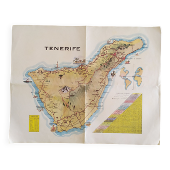 Vintage map of Tenerife (front and back)