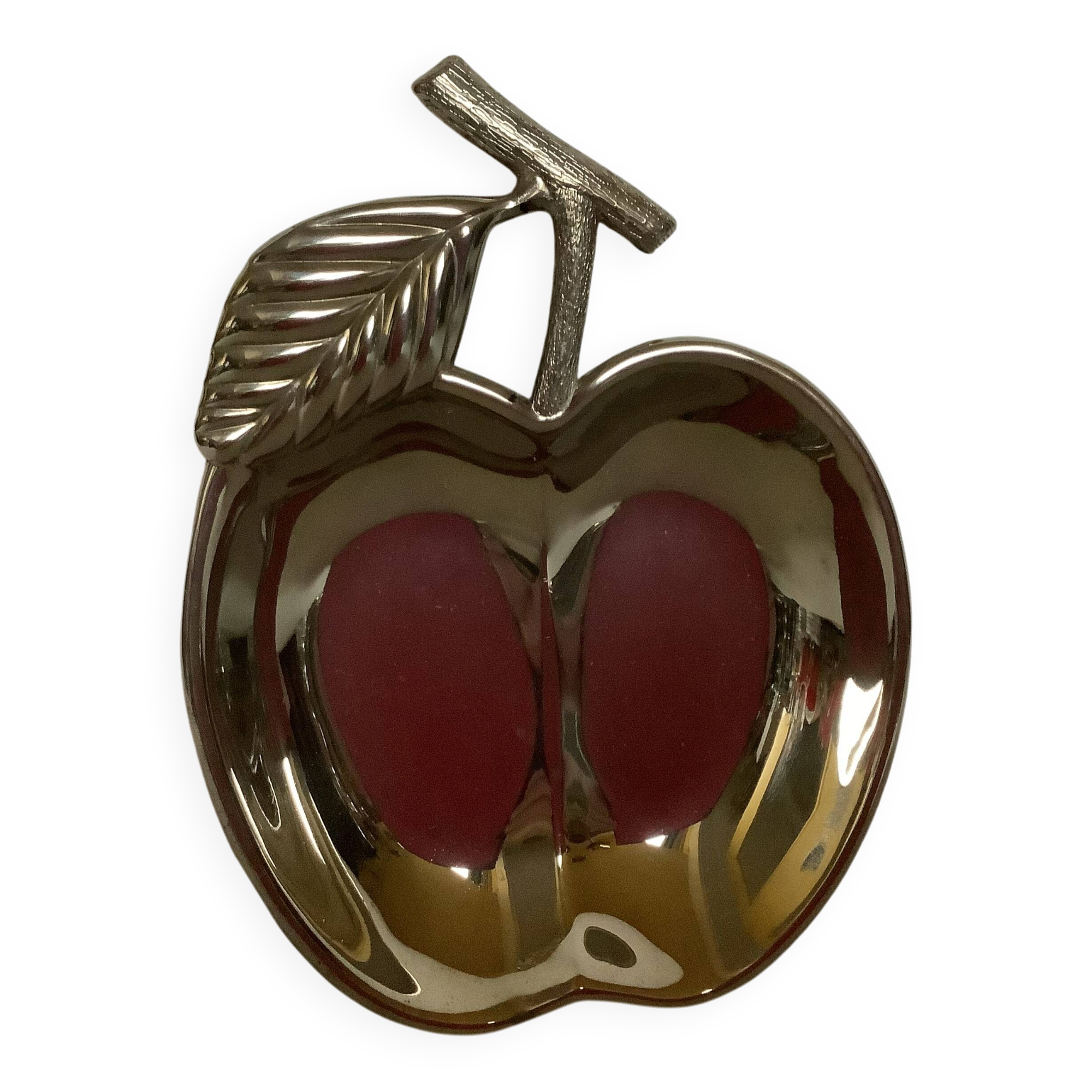 Silver apple trinket tray