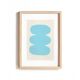 Abstract painting on paper - light blue illustration signed eawy.