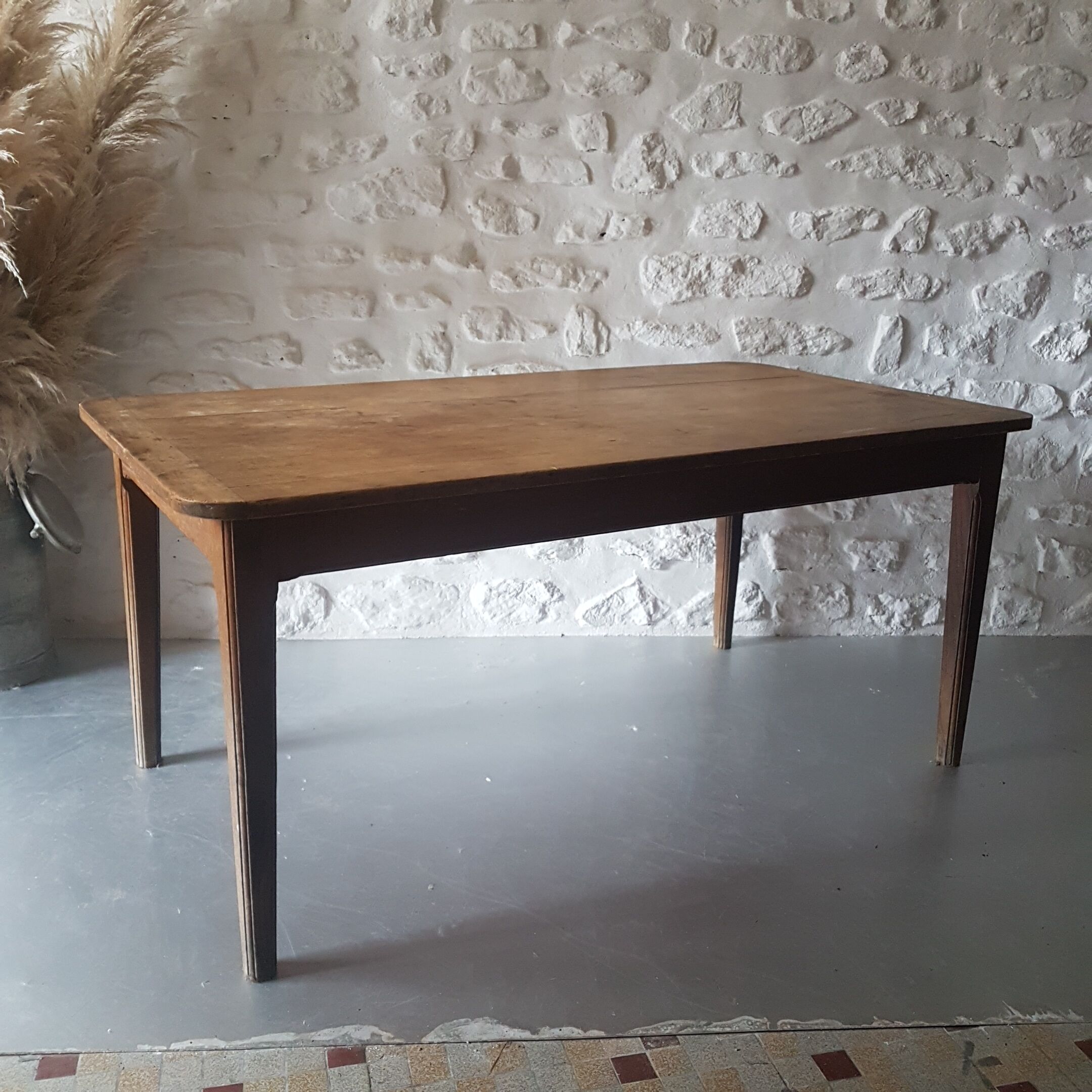 Clear wood farm table