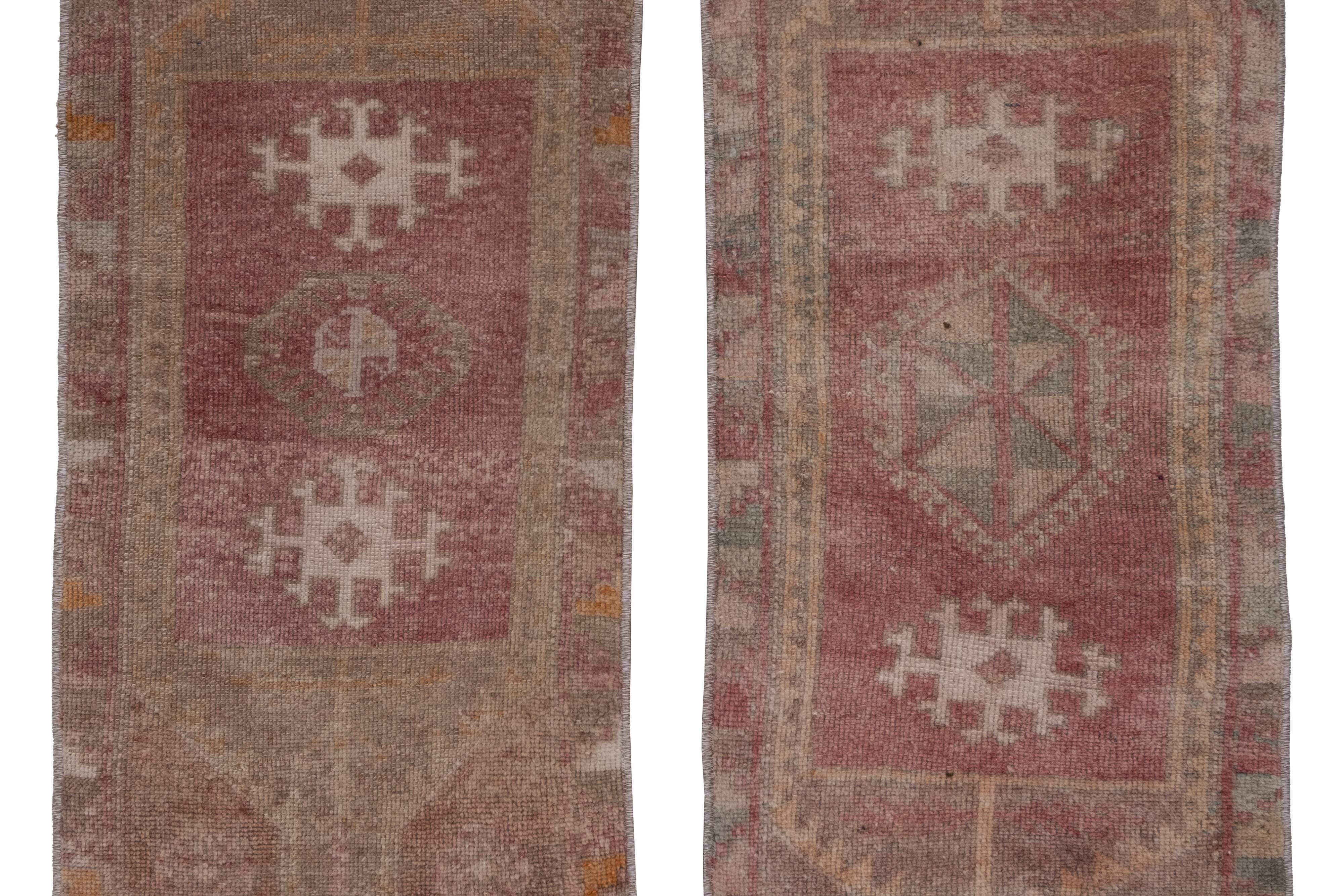 Distressed turkish small rugs, 1970s, set of 2