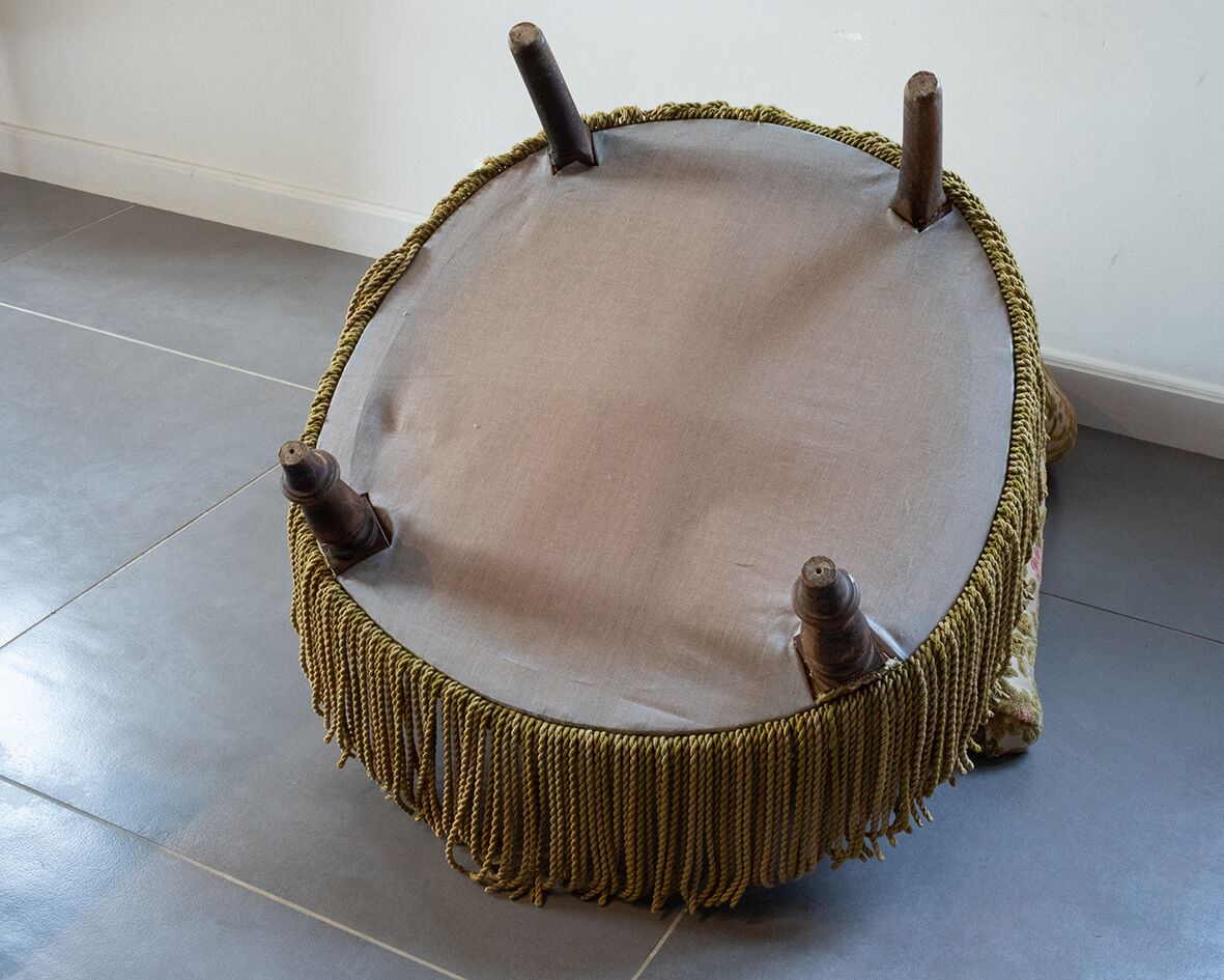 Velvet shepherdess armchair