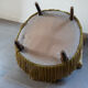 Velvet shepherdess armchair