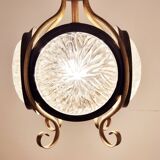 1960s glass brass pendant, frivolous lantern lamp