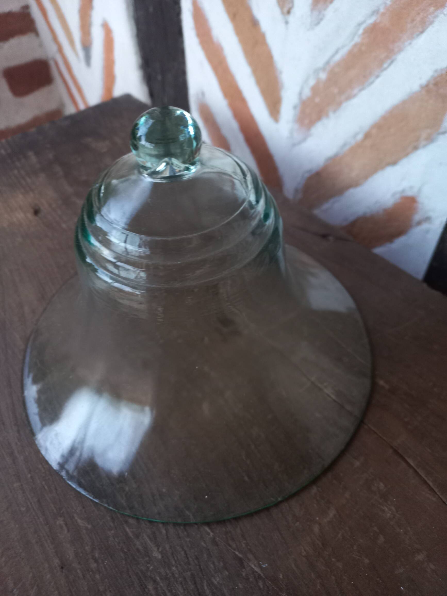 Cloche verre vert céladon