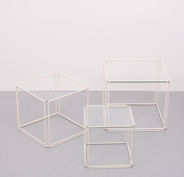 Tables gigognes graphiques ''Isocèle'' par Max Sauze années 1970 France