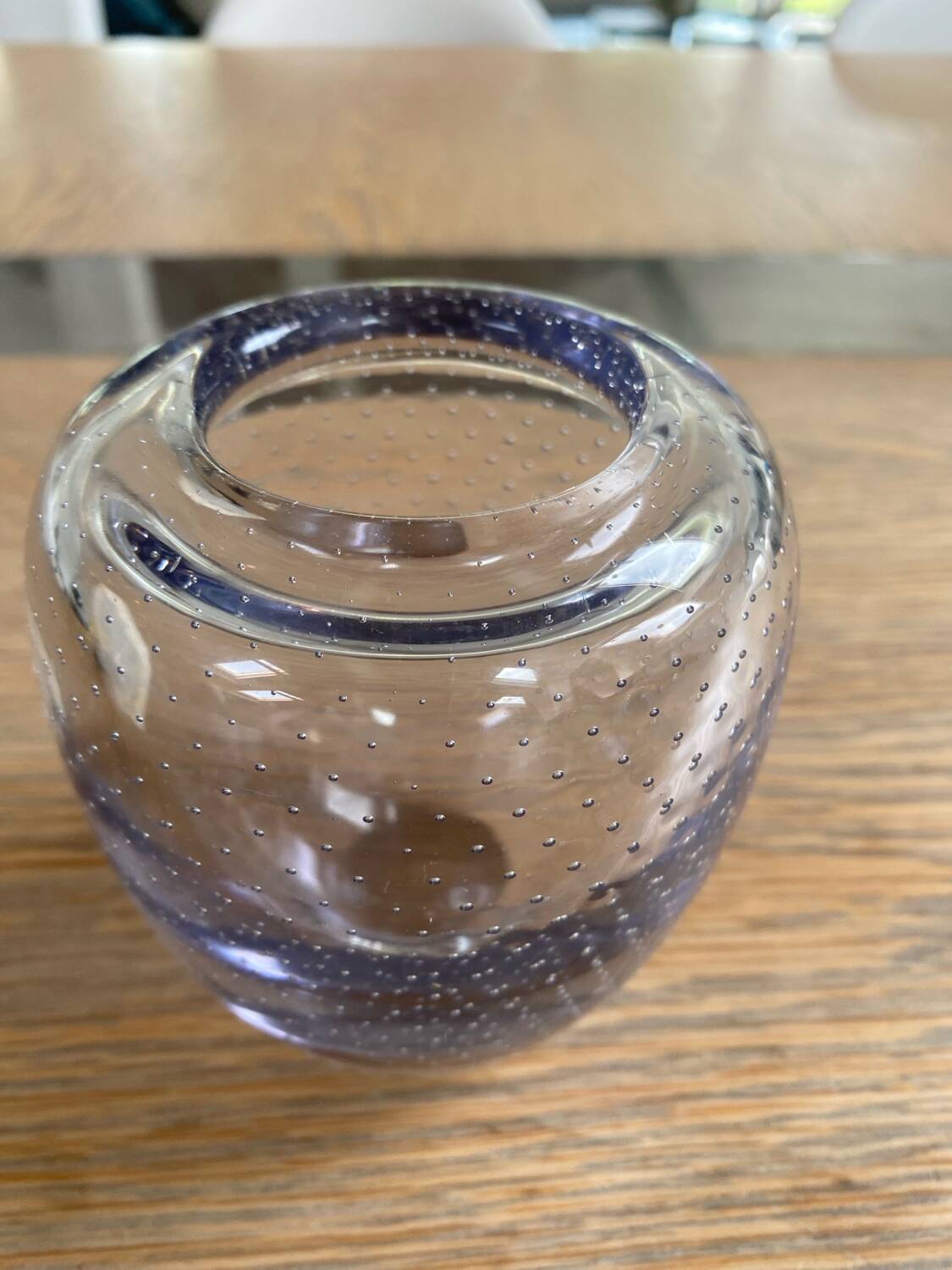 Bubble glass vase Val Saint Lambert