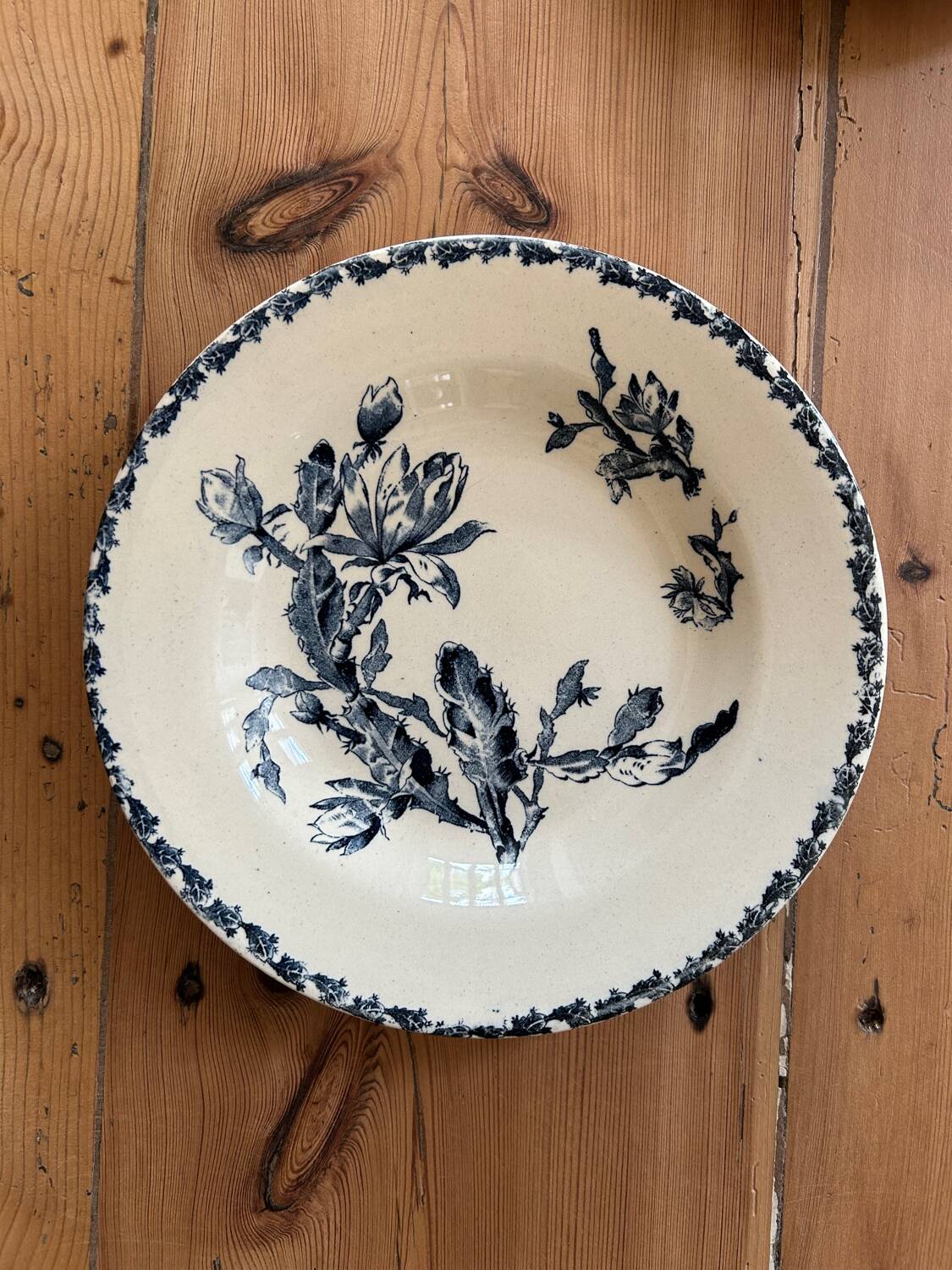 Series of 4 mismatched soup plates “Terre de Fer”