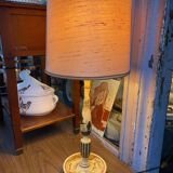 Wooden candle holder transformed into a lamp