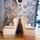 Paire de fauteuils crapaud en velours