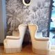 Pair of velvet toad armchairs