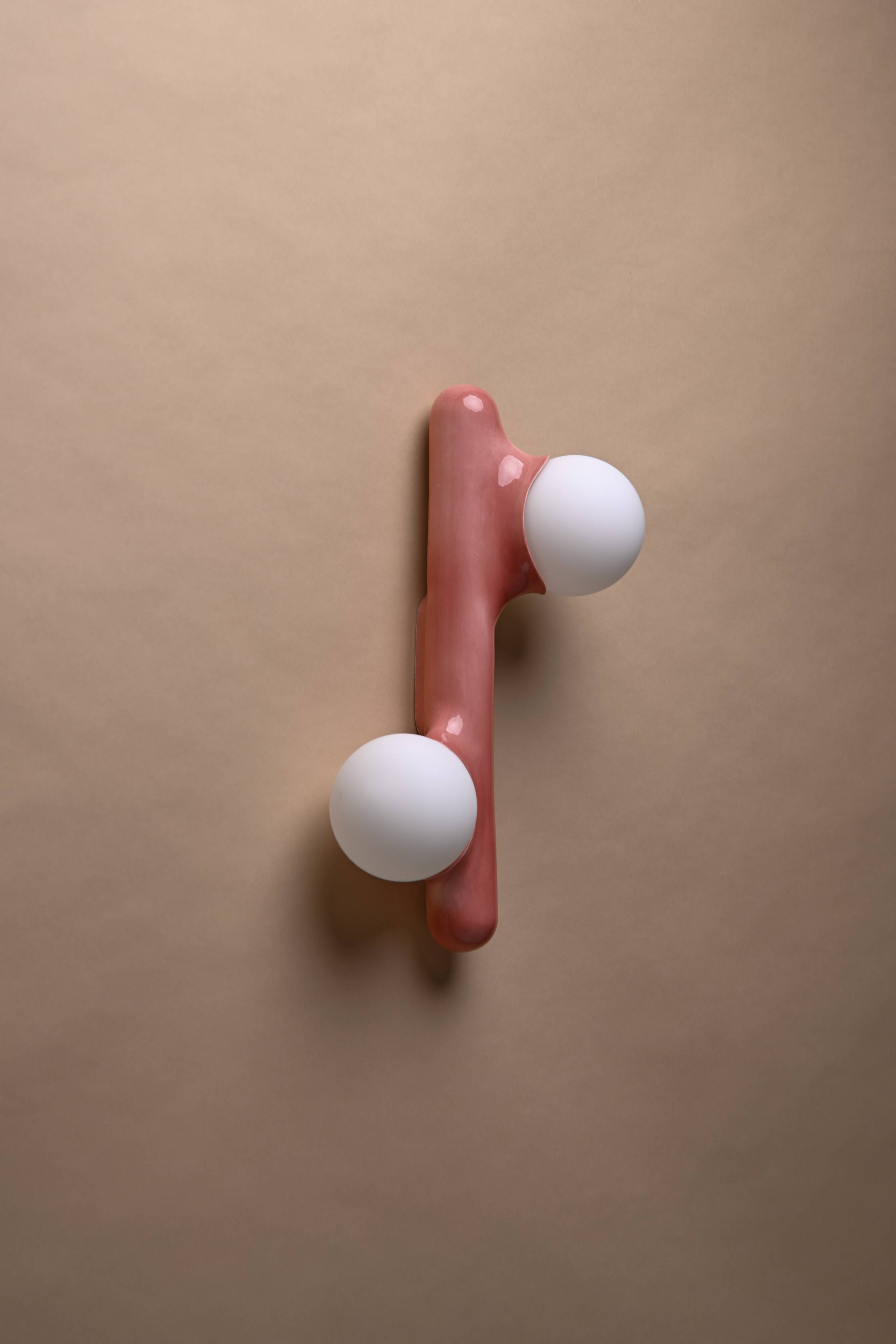 Prickly pear applique - old pink enamel