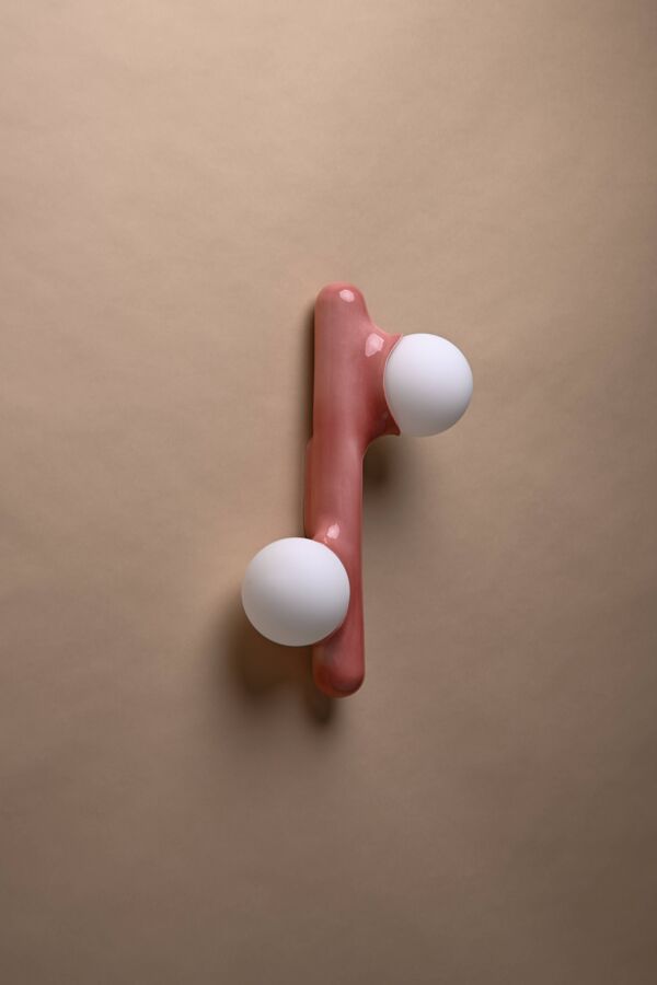 Prickly pear applique - émail vieux rose