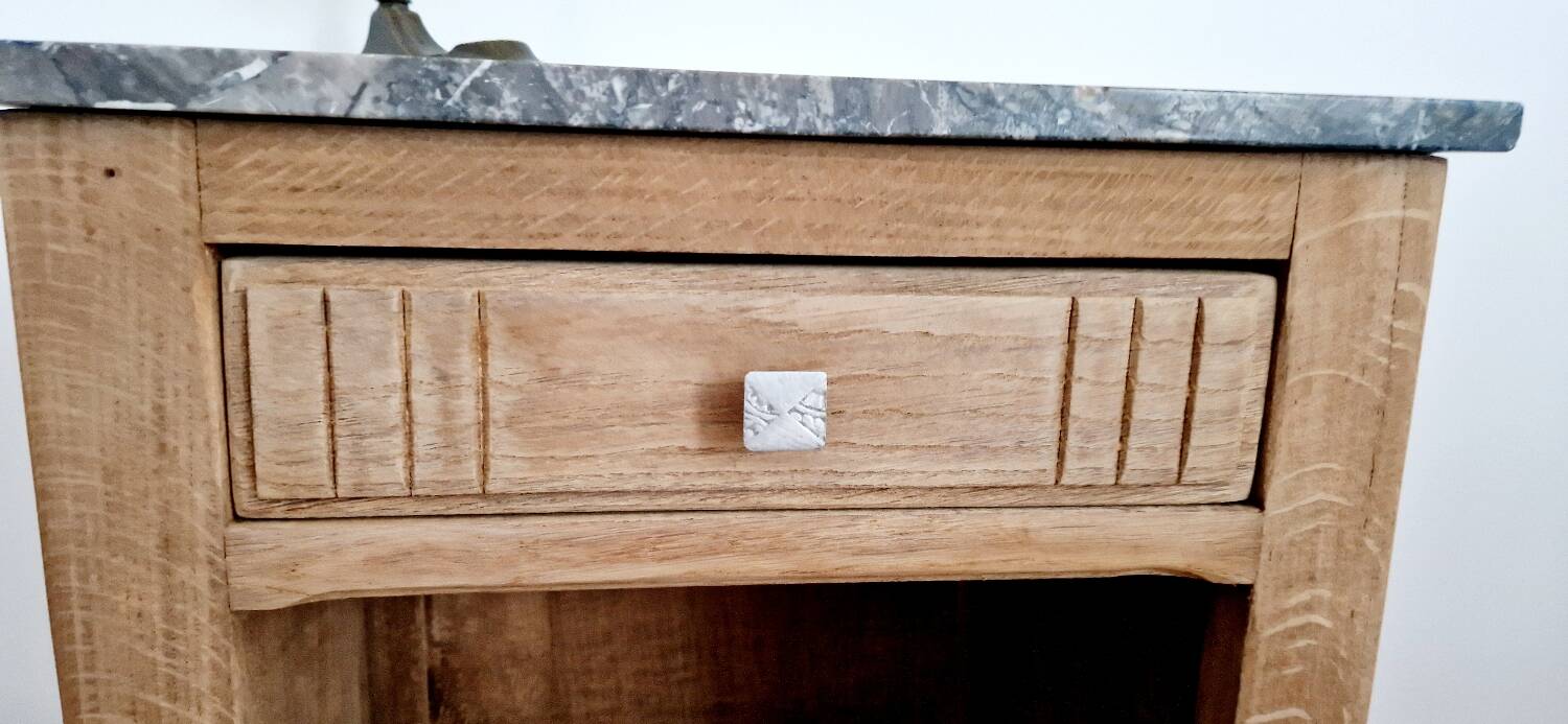 Art deco style oak bedside table from the 1920s