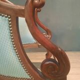 Pair of swan neck gondola armchairs