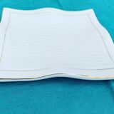 6 white glazed ceramic plates vague design and contemporary patterns