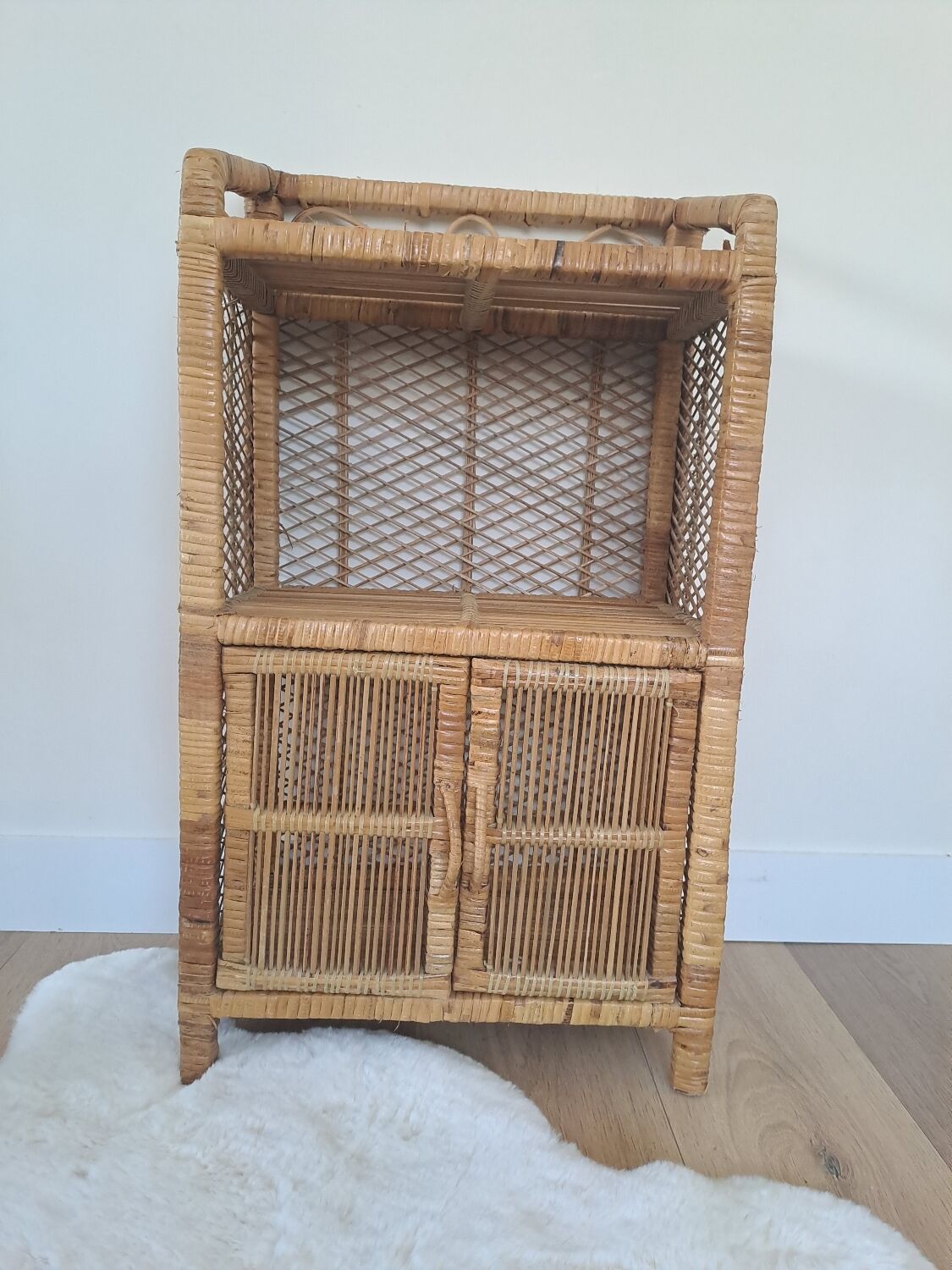 Rattan shelf/cabinet