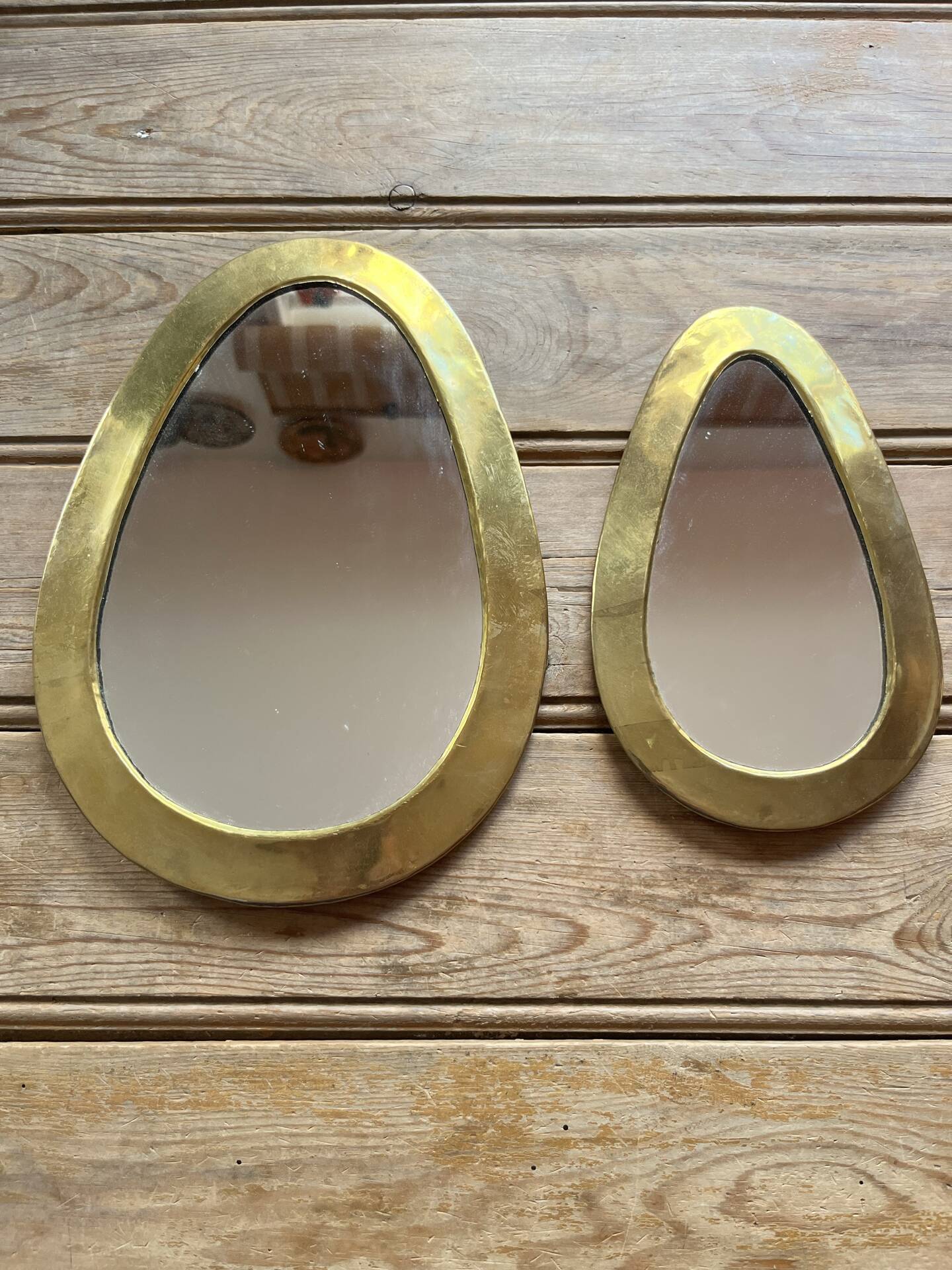 2 brass mirrors