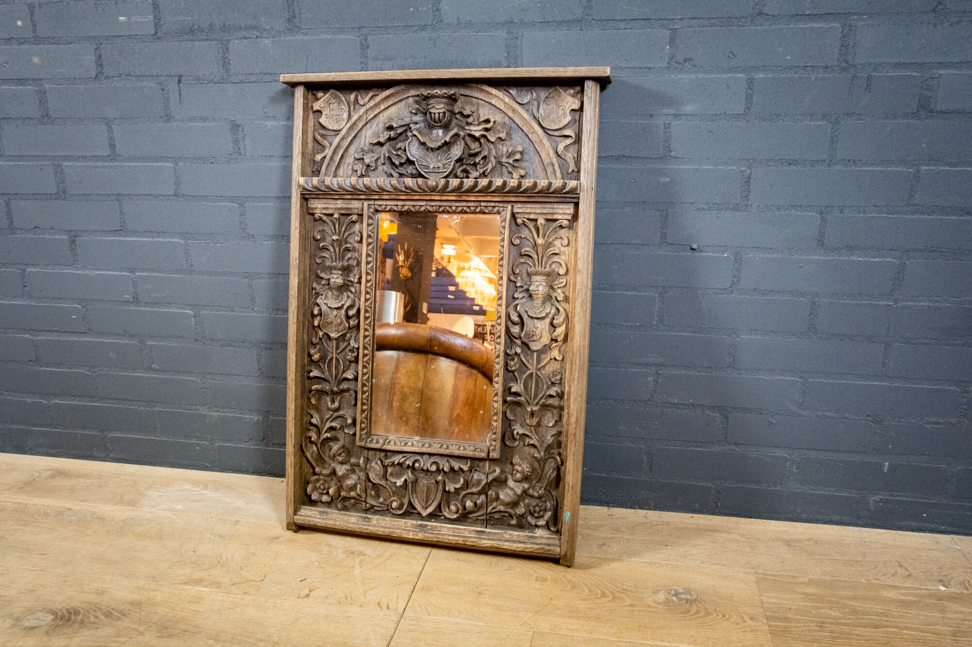Italian Oak mirror handicraft