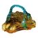 Antique amber glass bon bon glass basket