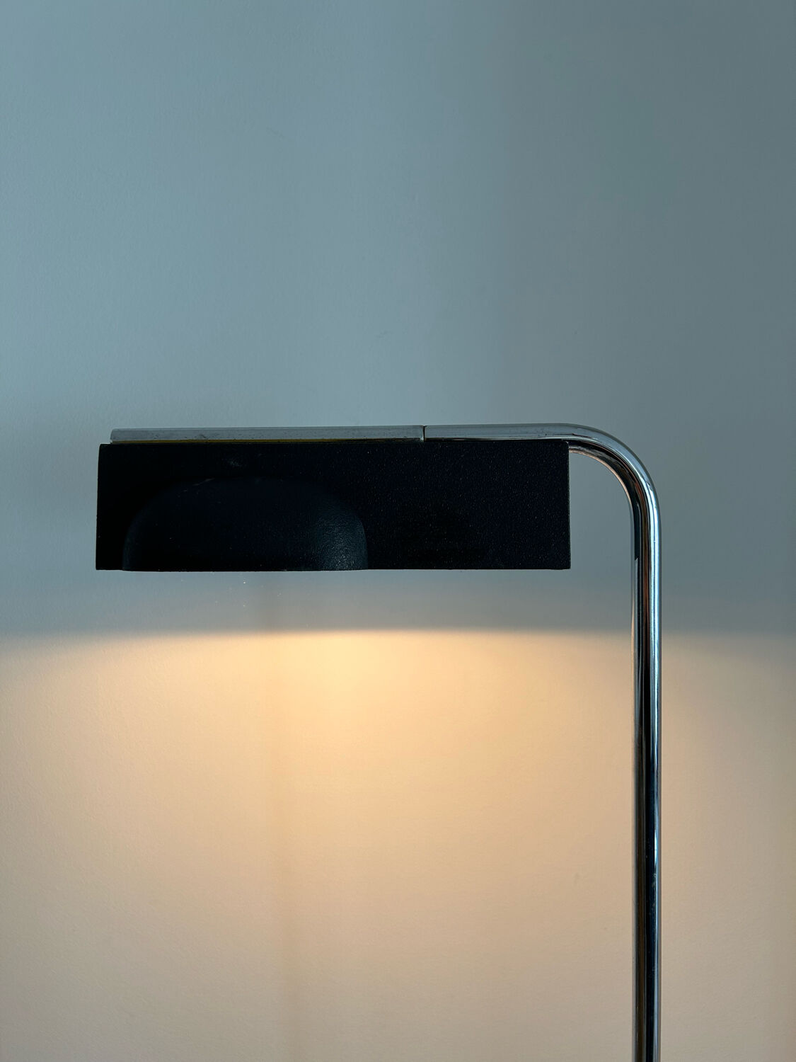 Vintage adjustable floor lamp, chrome and black, Gismondi for Artemide, Italy 1980