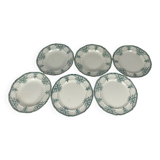 Set of 3 flat and deep plates, "Compiègne" model, Longwy, green