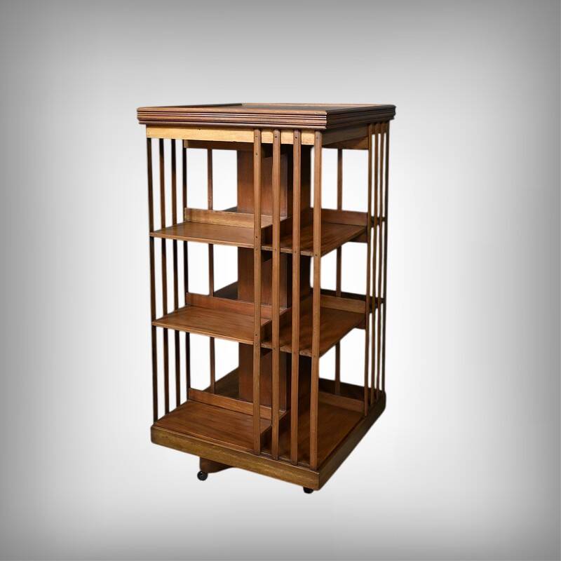 Large Revolving Mahogany Bookcase, England – Late 19th Century