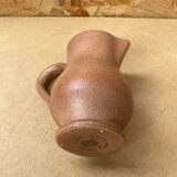 Antique VILLENAUXE Champagne Pitcher in Beige Ceramic Vintage