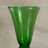 Green soliflore vase in vintage glass
