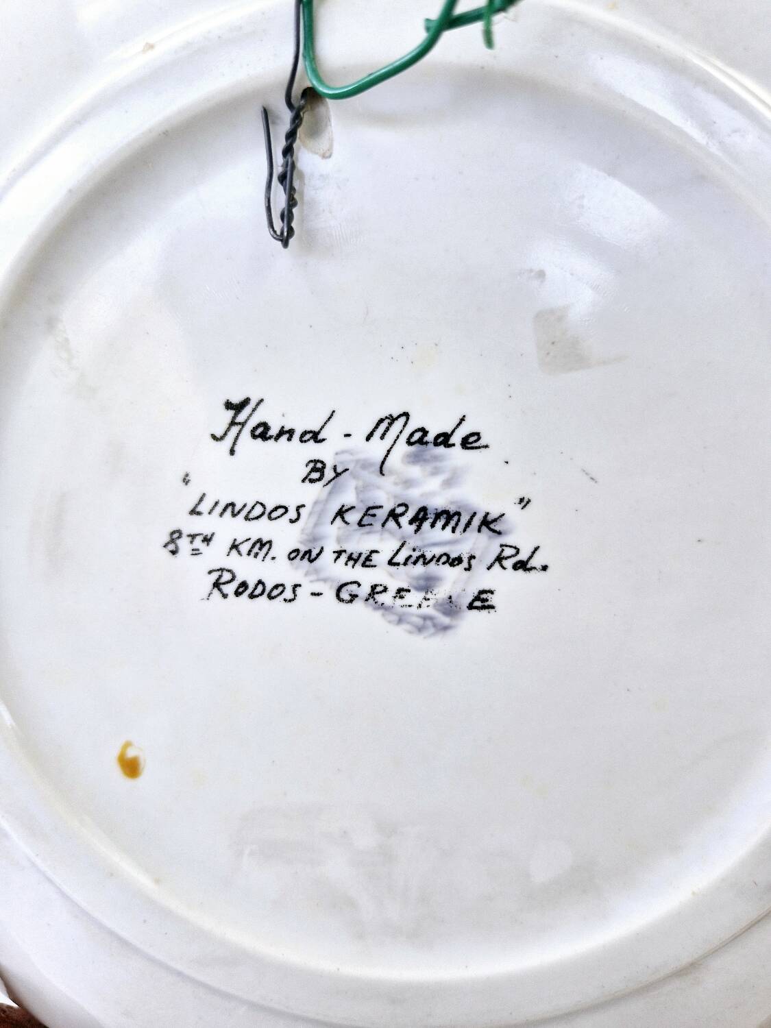 Vintage Ceramic Wall Decorative Plate Lindos Rhodes Greece Hand Painted