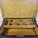 Antique walnut sewing table (19th century) Biedermeier side table