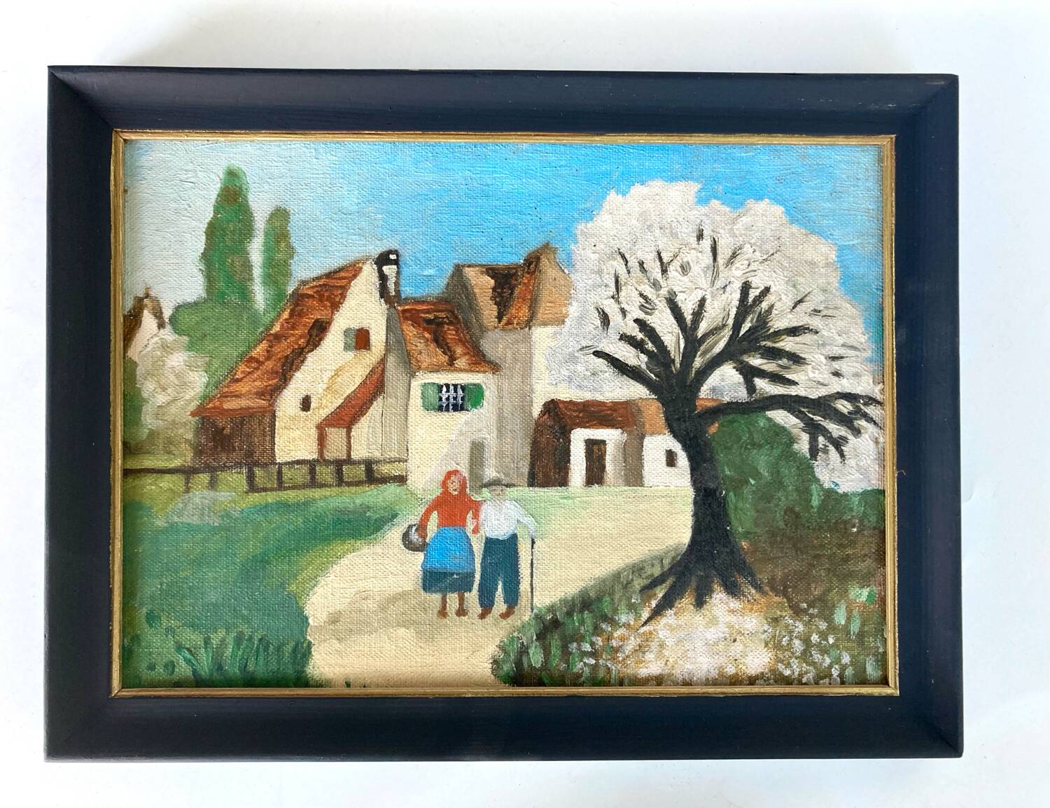 Naive village painting